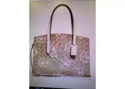Coach Charlie Carryall in Signature Rose Print