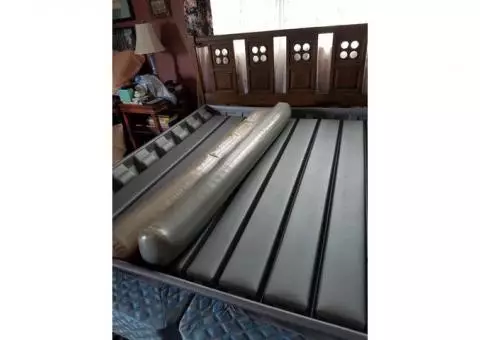 King sized baffled waterbed & mattress topper